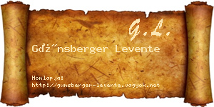 Günsberger Levente névjegykártya