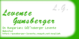 levente gunsberger business card